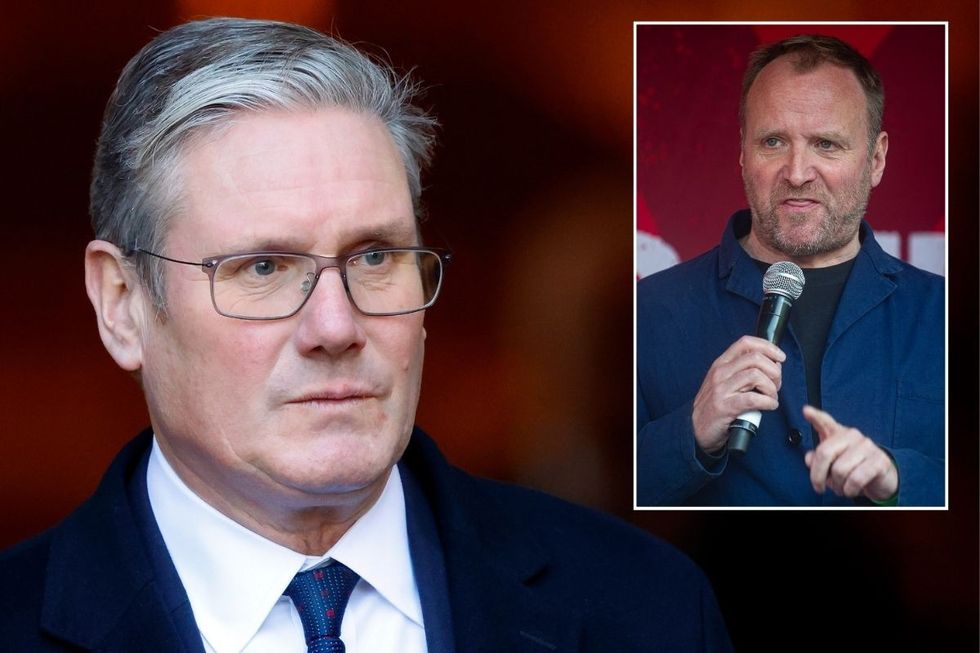 Sir Keir Starmer with an inset of Gary Smith