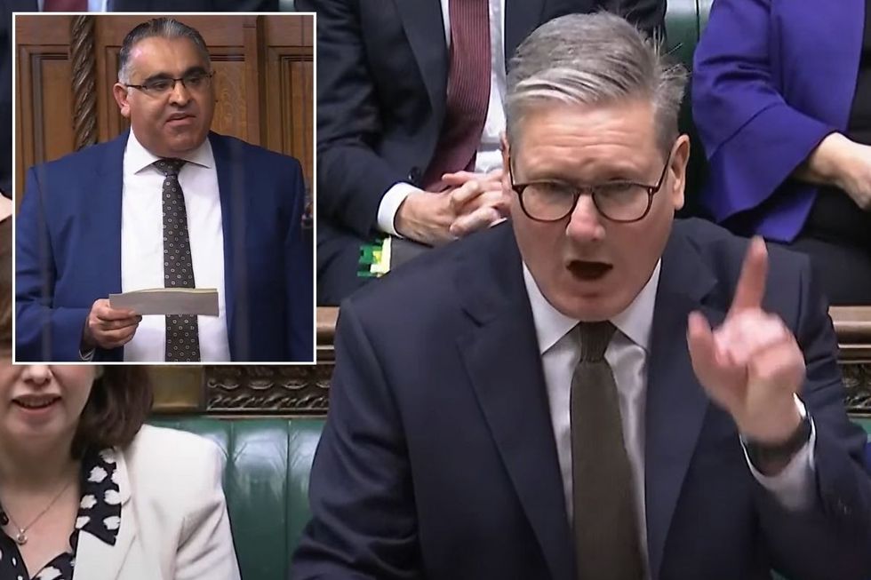 Sir Keir Starmer with an inset of Tahir Ali
