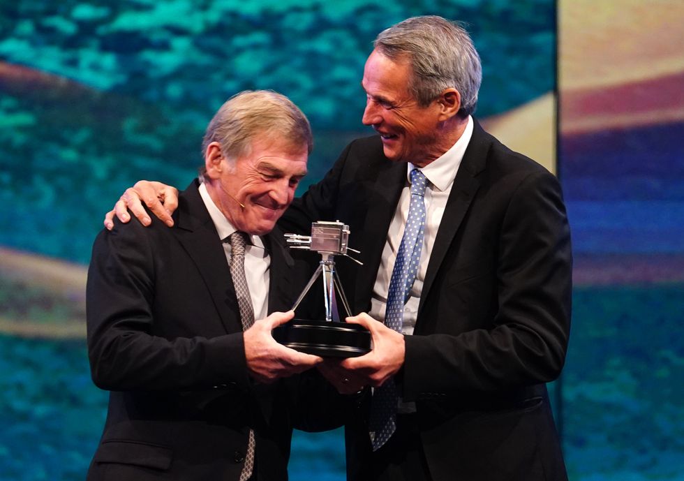 Sir Kenny Dalglish pictured with Alan Hansen in 2024