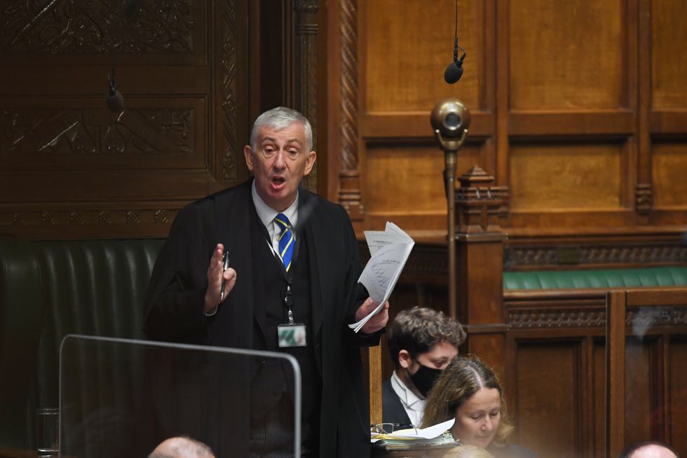 Sir Lindsay Hoyle, Speaker of the House, during Prime Minister's Questions at the House of Commons, London.