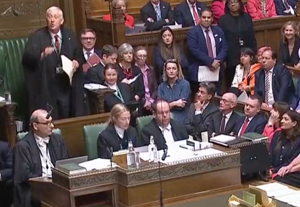 Sir Lindsay Hoyle warned MPs not to 'damage the furniture' as they cheered for Rishi Sunak
