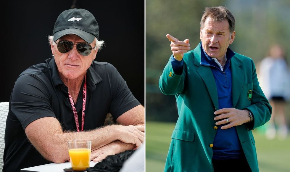 Sir Nick Faldo has hit back at Greg Norman in the latest chapter of their ongoing feud