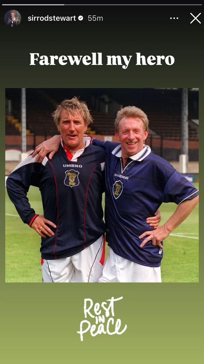 Sir Rod Stewart and Denis Law