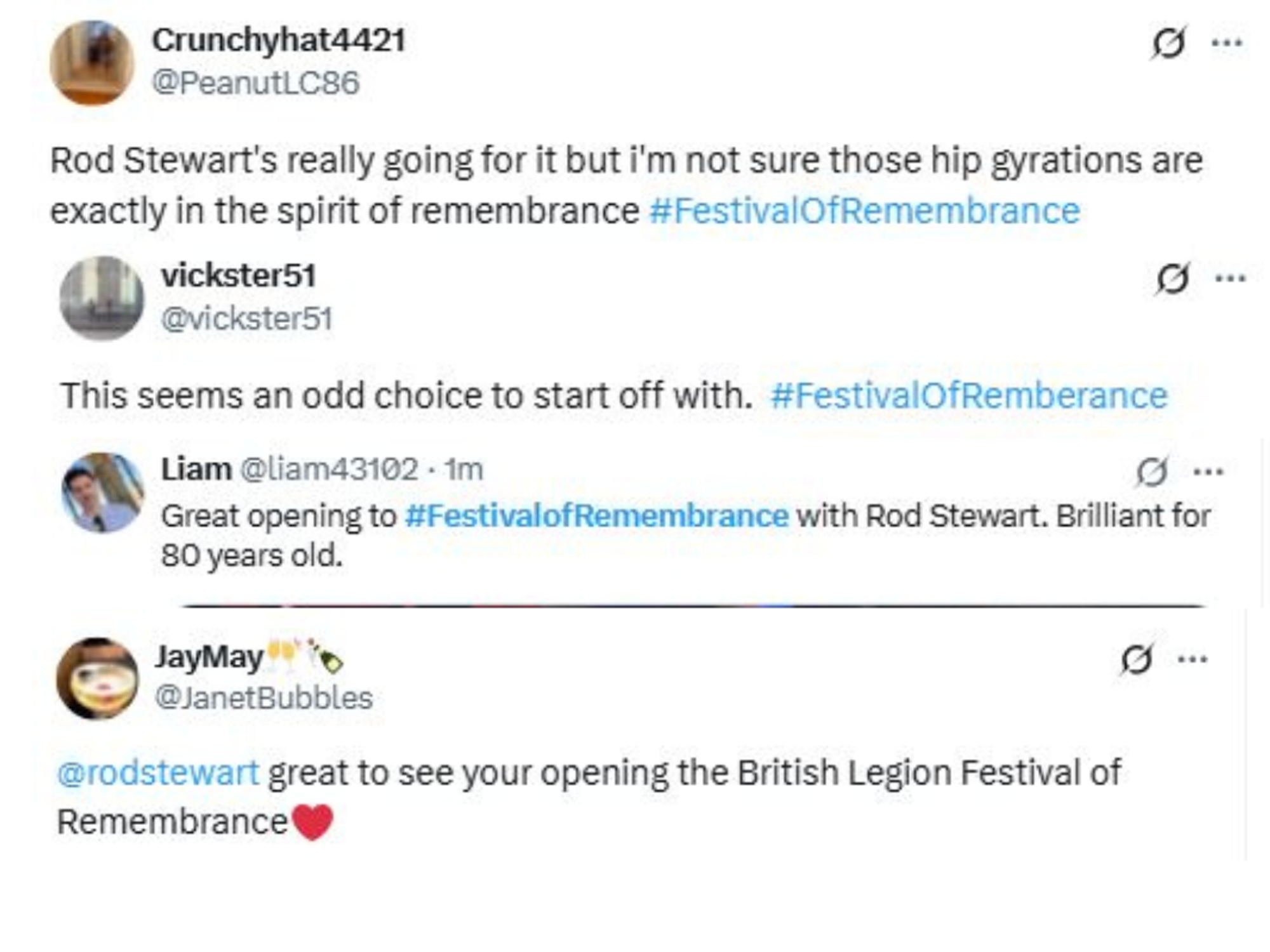 Sir Rod Stewart's performance