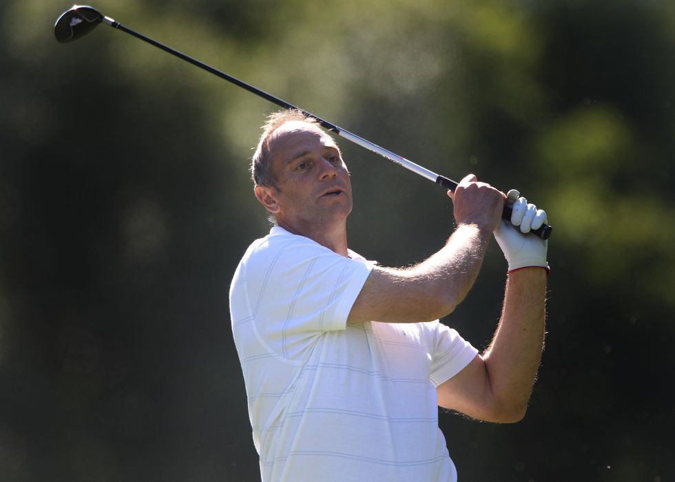 Sir Steve Redgrave playing golf