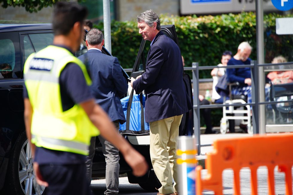 Sir Tim Laurence arrives at Southmead Hospital