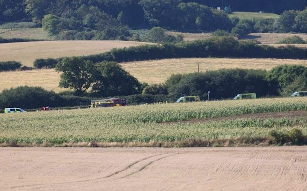Site of the crash on the Isle of Wight