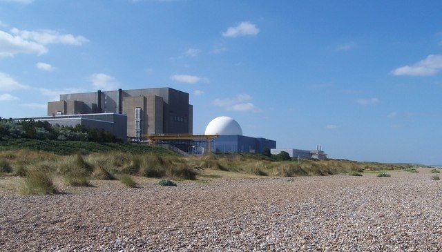 Sizewell A and B nuclear power plants.
