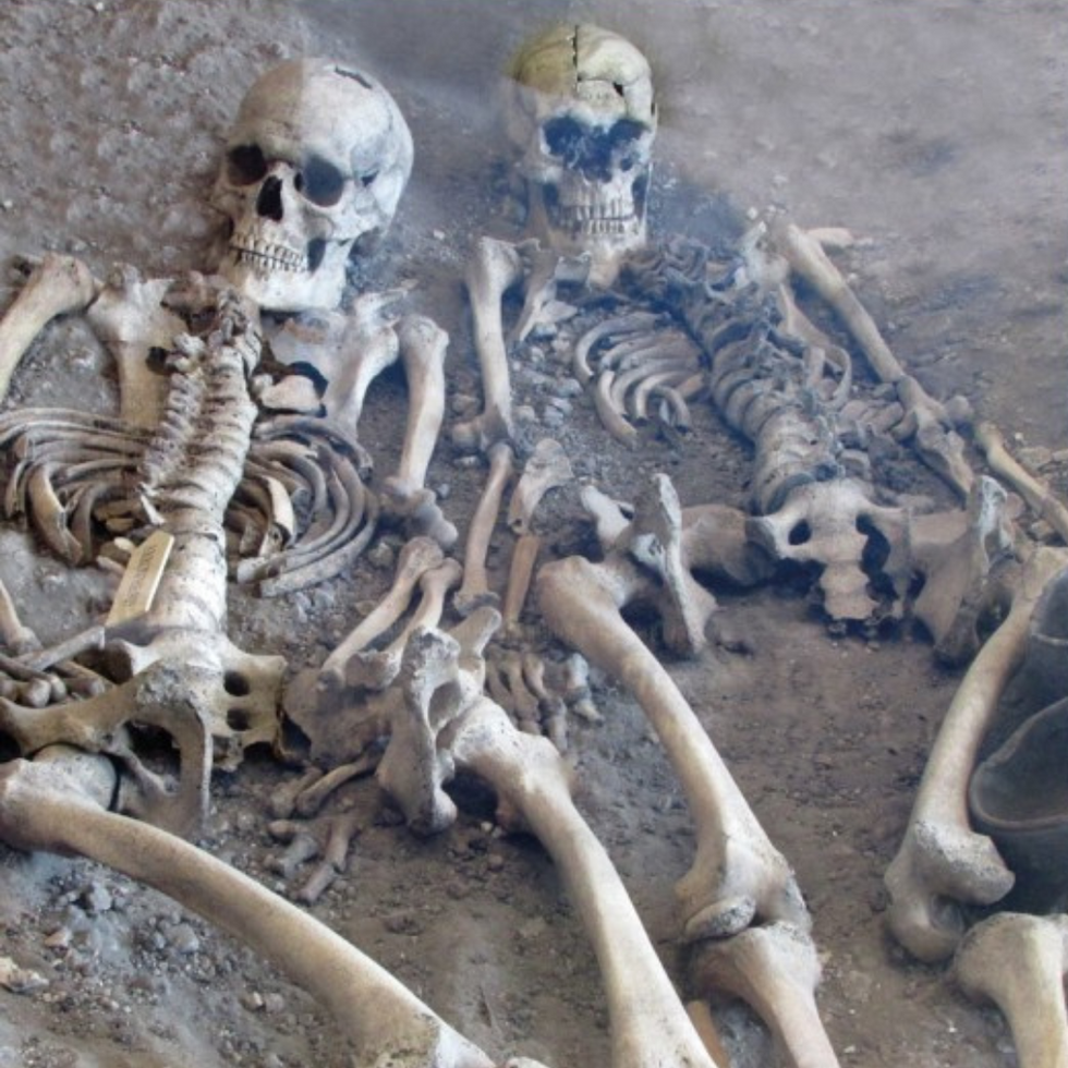 Skeletons at Maiden Castle