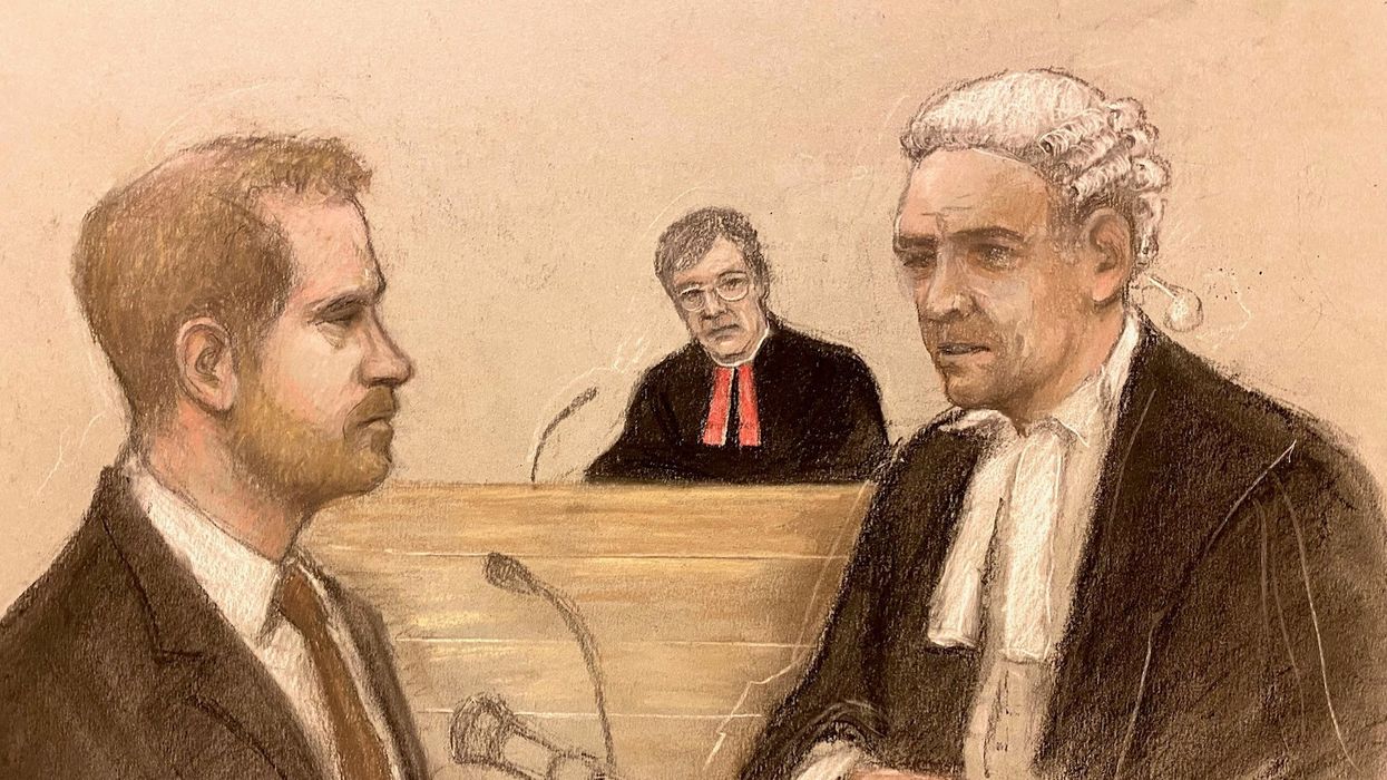 Sketch of Prince Harry in court