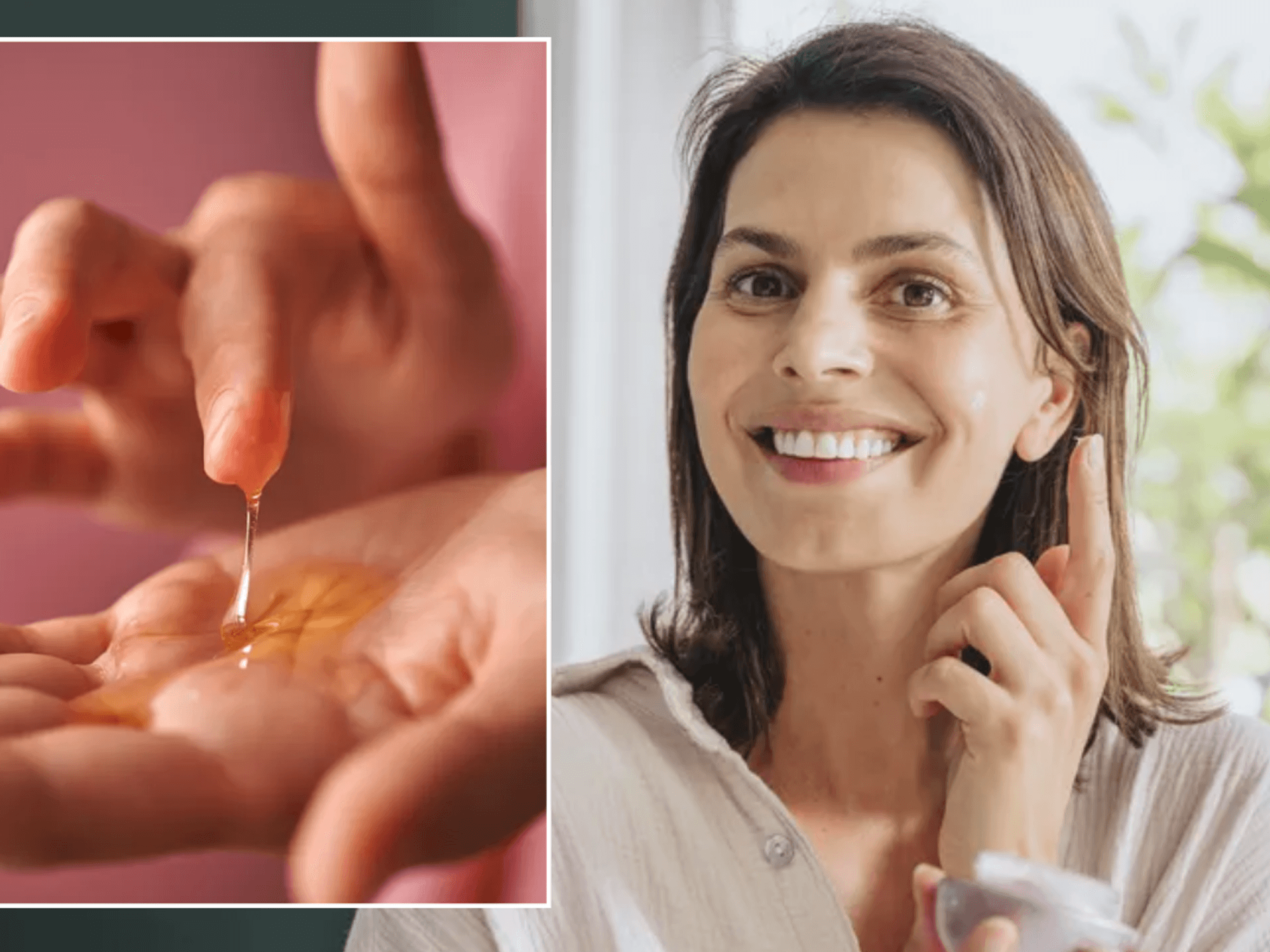 Skin care in woman's hands / woman applying moisturiser
