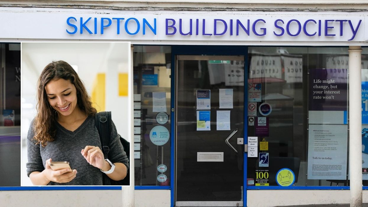 Skipton Building Society and woman looking happy