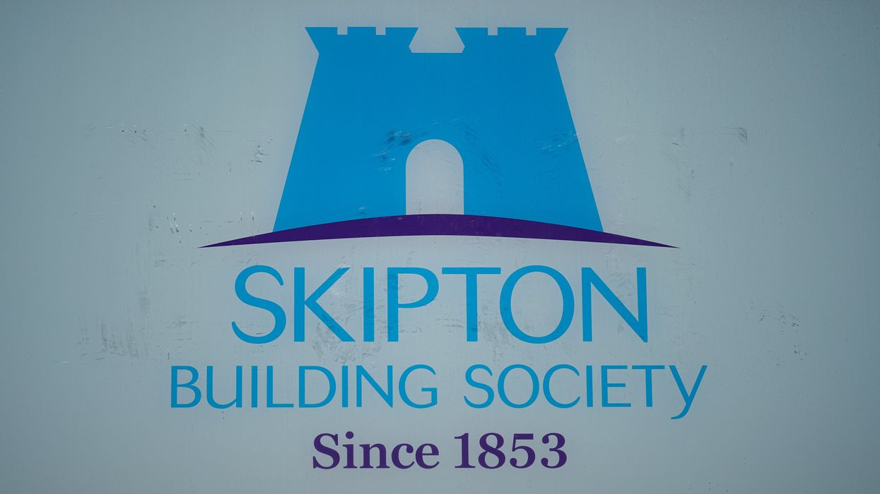 Skipton Building Society sign at branch