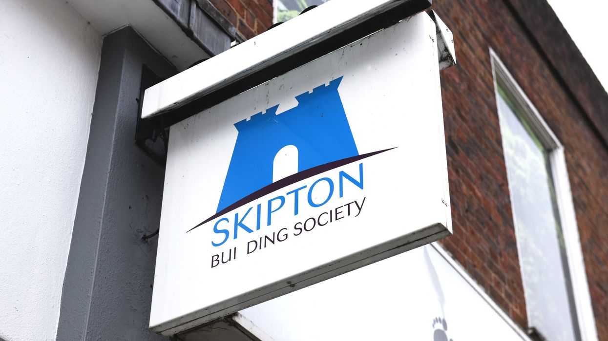 Skipton Building Society sign outside branch