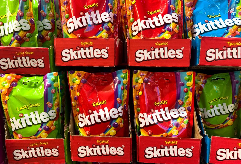 Skittles candies are seen in the shop in Milan, Italy
