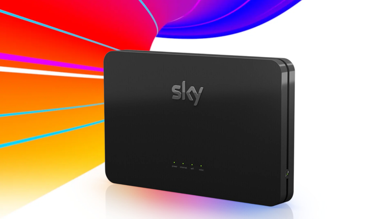 Sky Broadband Wireless Hub pictured on a white background