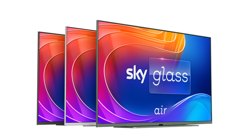 sky glass air in Sea Green, Carbon Grey, and Cotton White