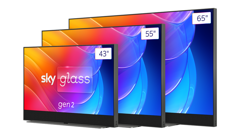 sky glass gen 2 in Volcanic Grey in all three screen sizes