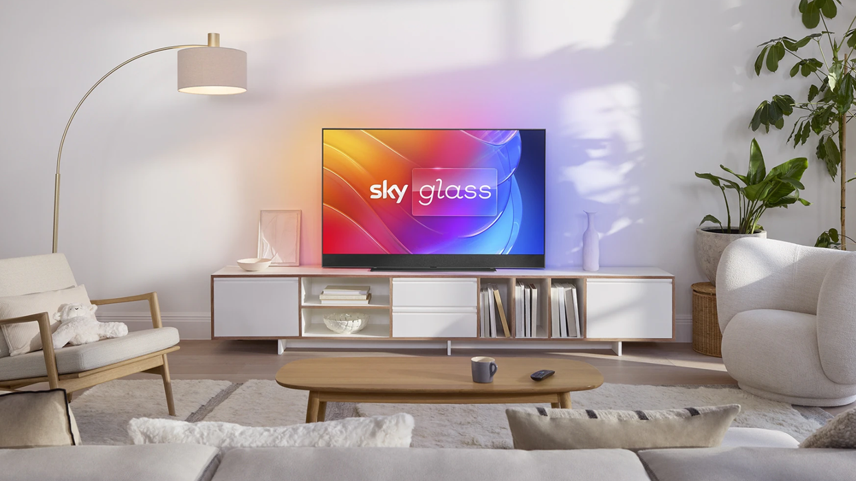sky glass gen 2 pictured in a modern living room