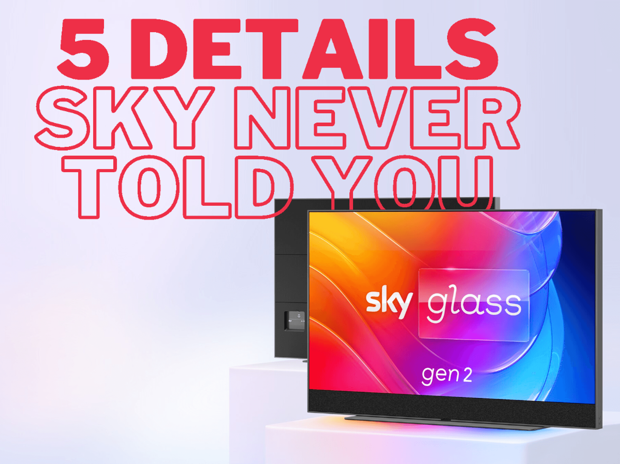 Sky Glass Gen 2 pictured on a plinth in