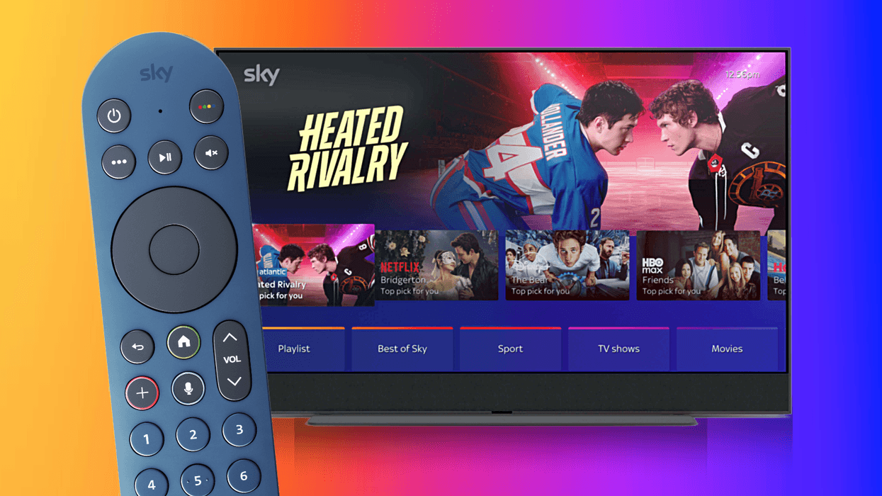 Sky Glass Gen 2 pictured with recommendations from across Disney Plus, Netflix, and HBO Max