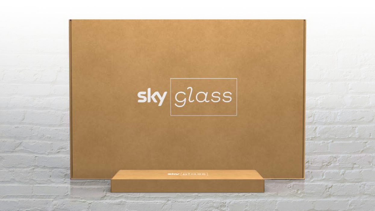 sky glass in a cardboard box for shipping around the UK