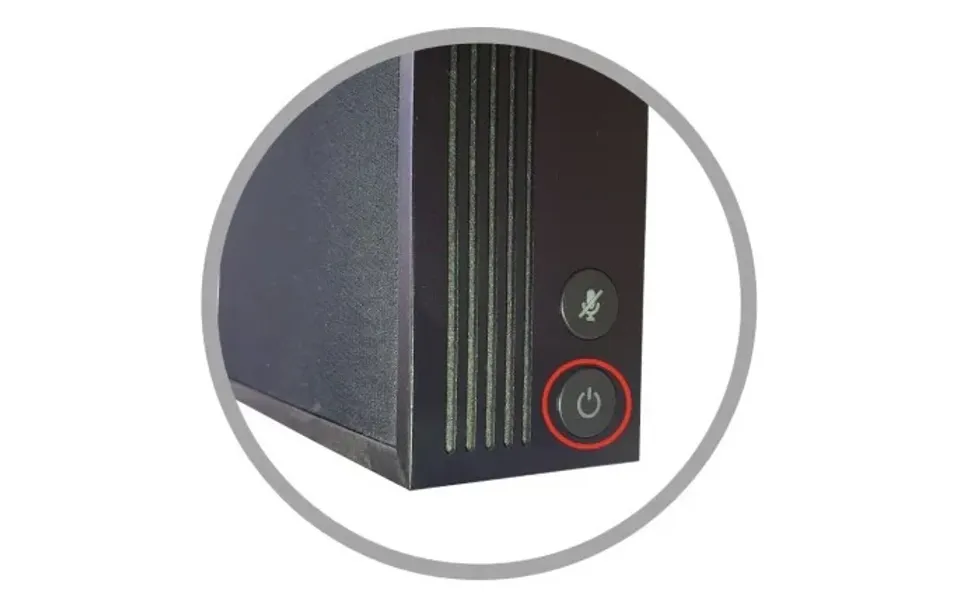sky glass tv power button pictured on the side