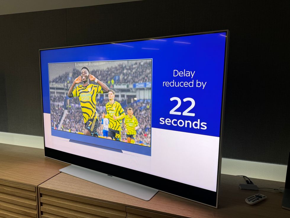 sky glass tv showing the delay in transmission delay
