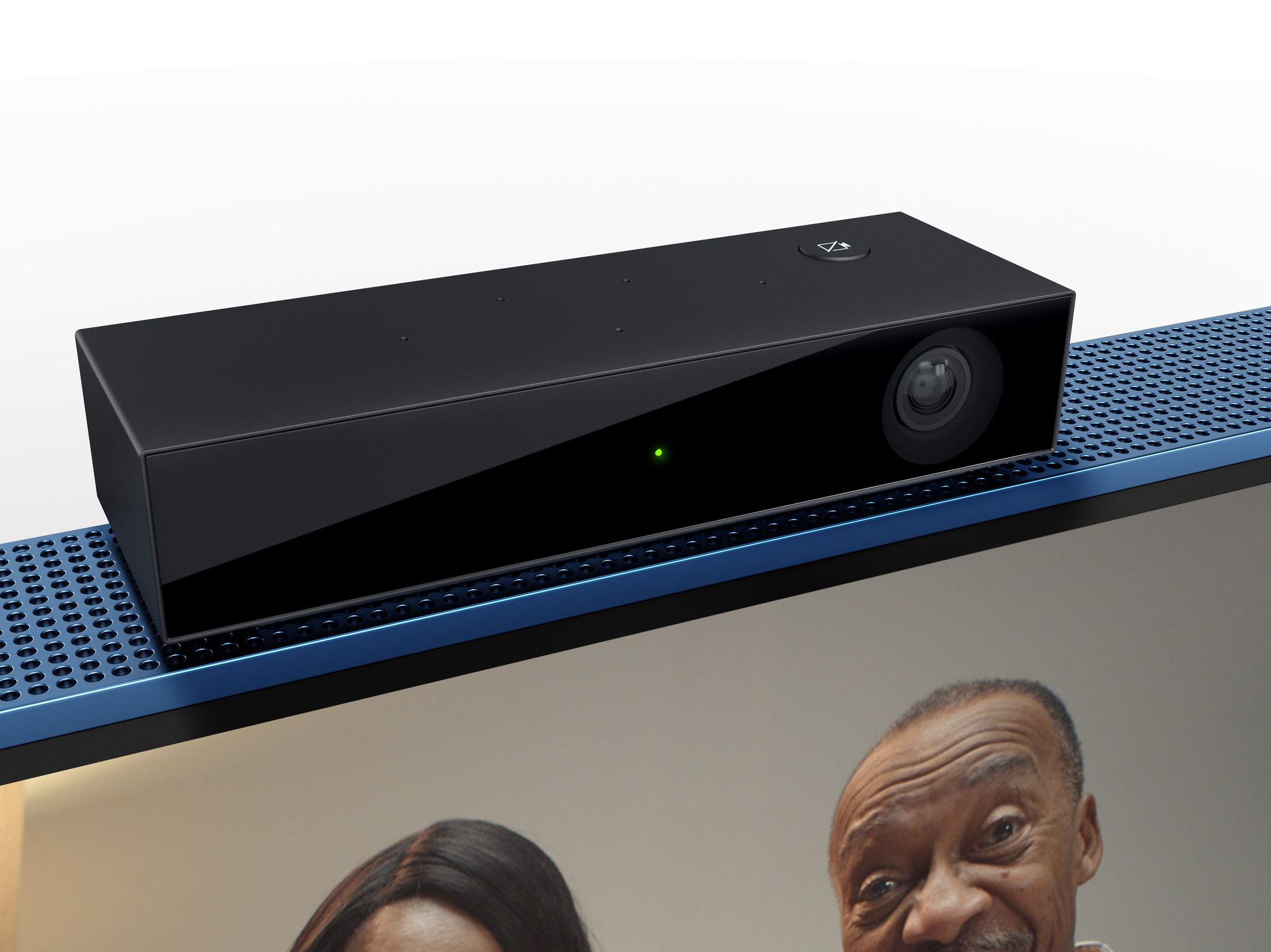 Sky Live camera pictured on the top of a blue Sky Glass