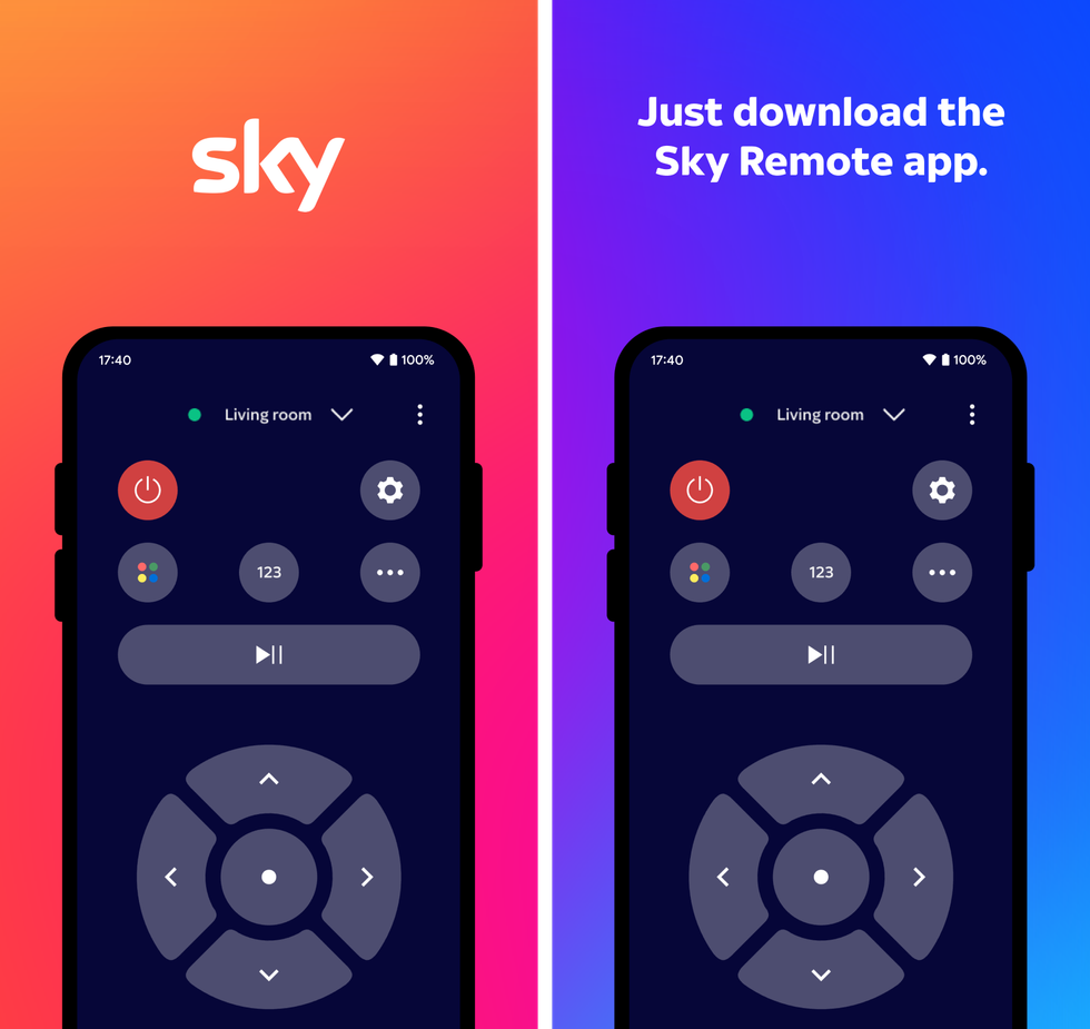 Sky Remote screenshots on an Android