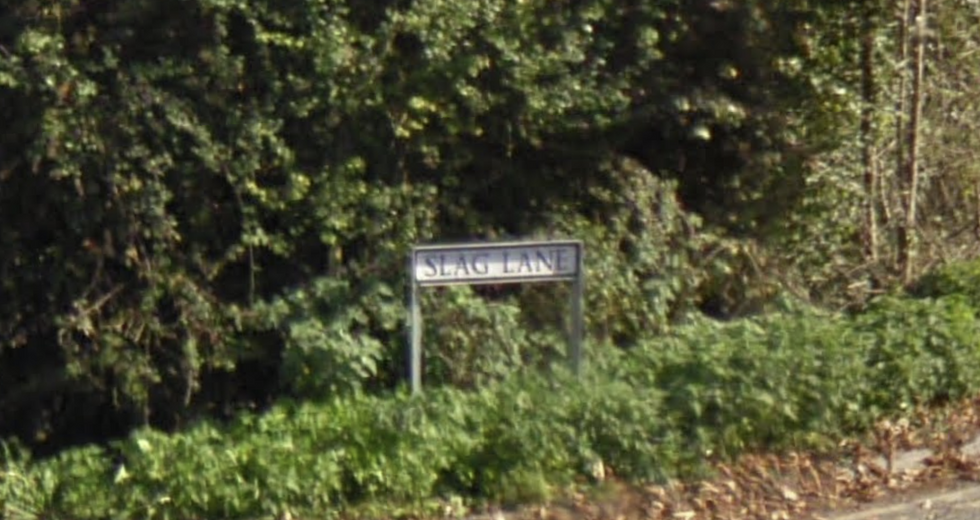 Slag Lane road sign
