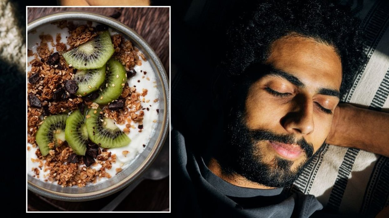 SLEEPING MAN AND BREAKFAST BOWL