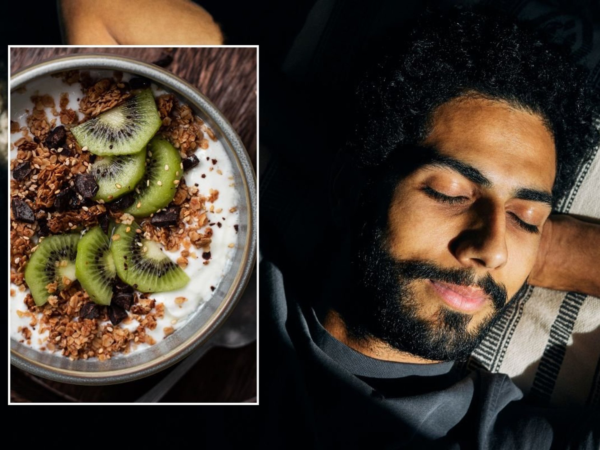SLEEPING MAN AND BREAKFAST BOWL