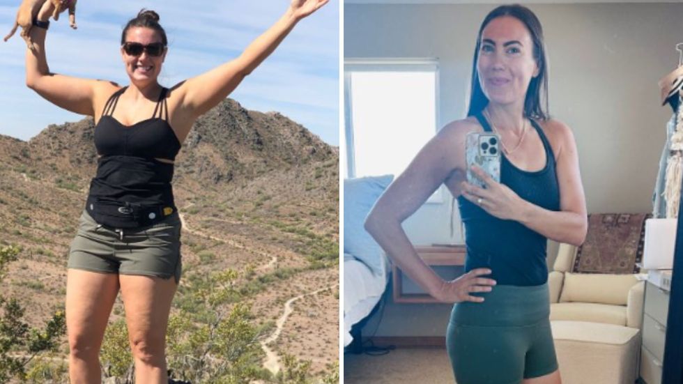 Slimmer in before and after pictures