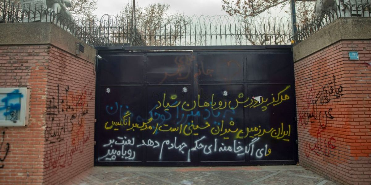 NextImg:Britain urgently withdraws staff from embassy in Iran as UK scrambles charter return flights from Israel