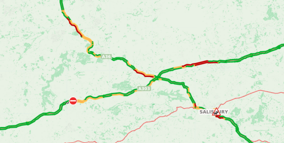 Slow-moving and stationary traffic can be seen across the South West of England this afternoon \u200b