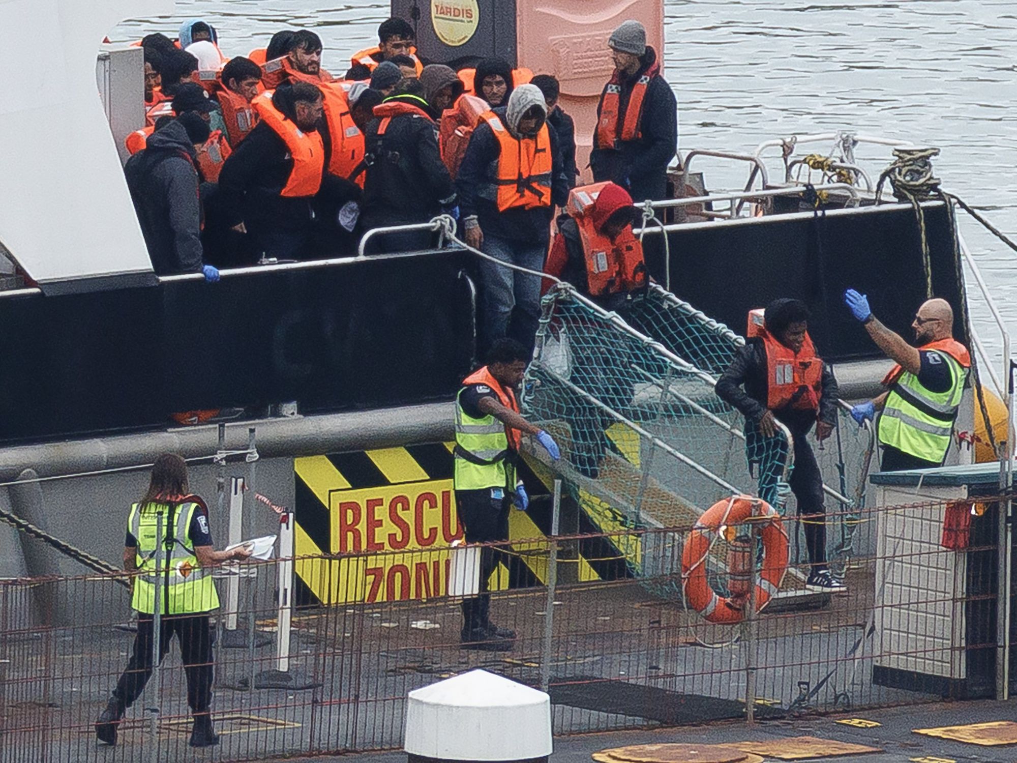Small boat migrants arriving
