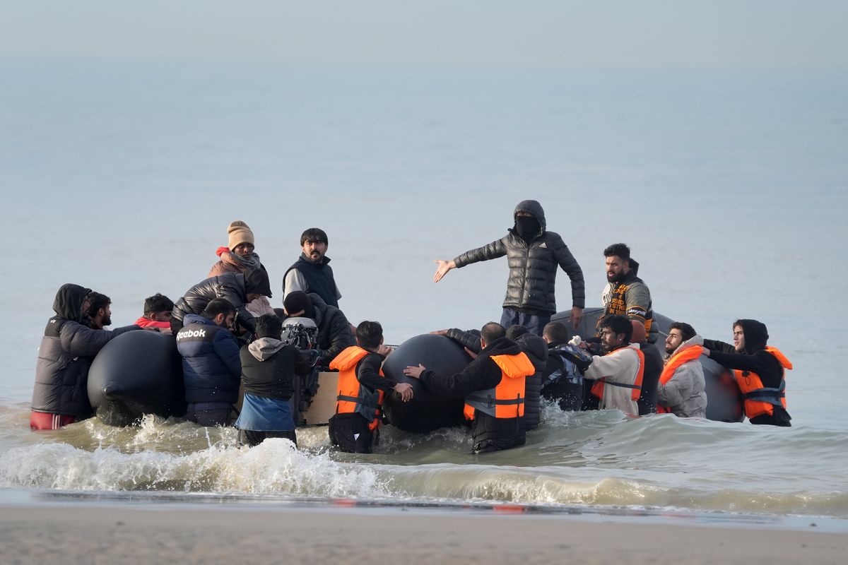 Small boat migrants attempting to make crossing from northern France