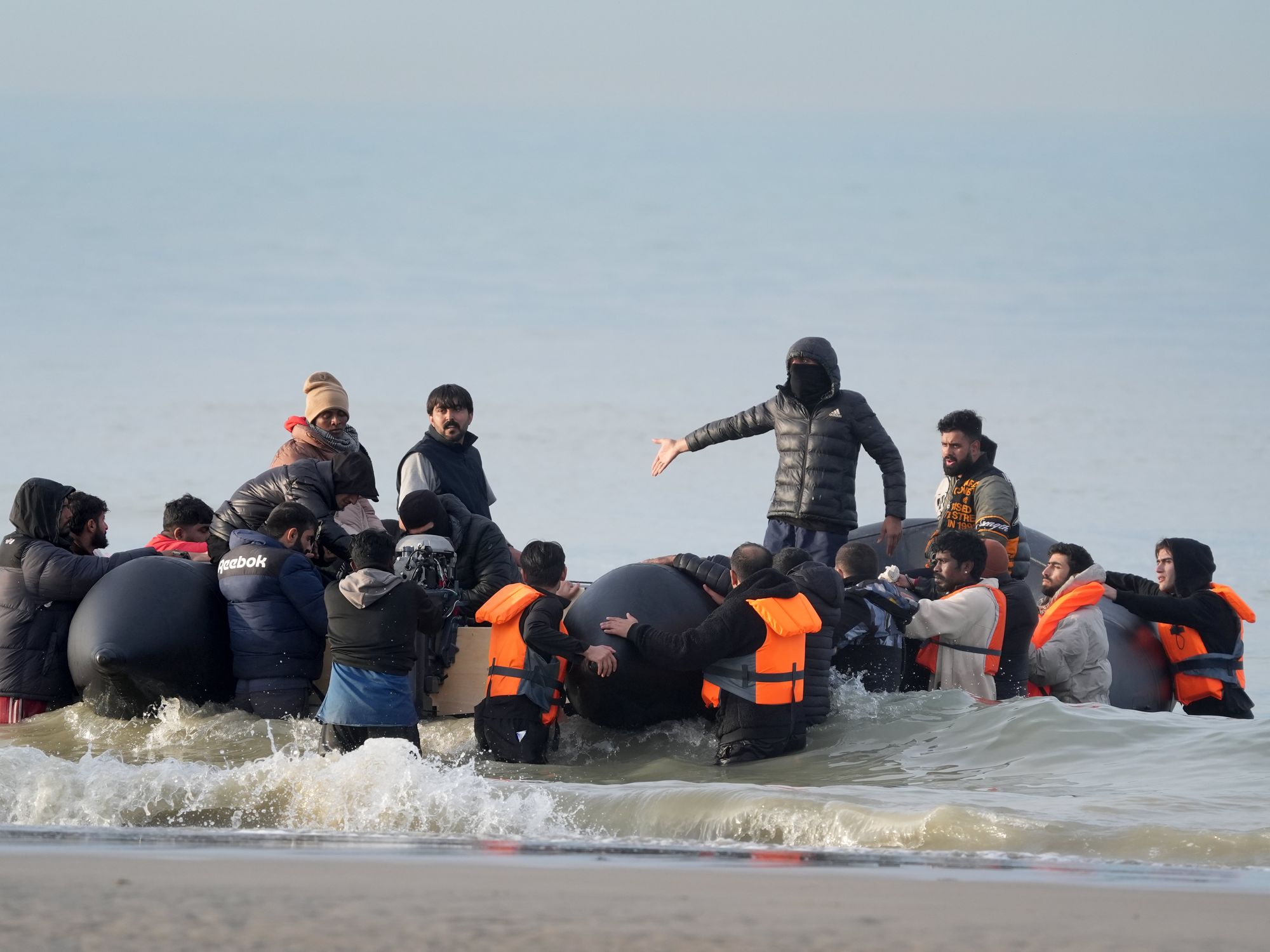 Small boat migrants attempting to make crossing from northern France