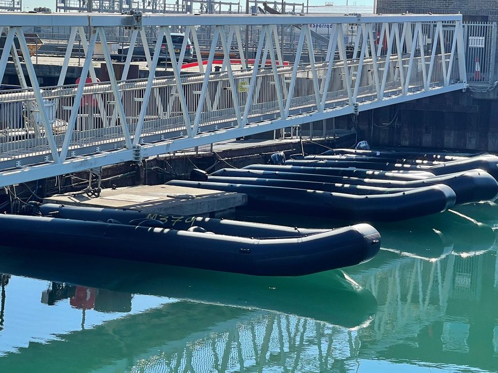 Small boats in Dover Harbour today