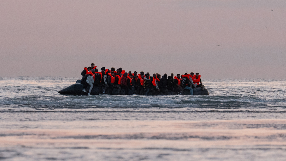 Small migrant boat channel crossing