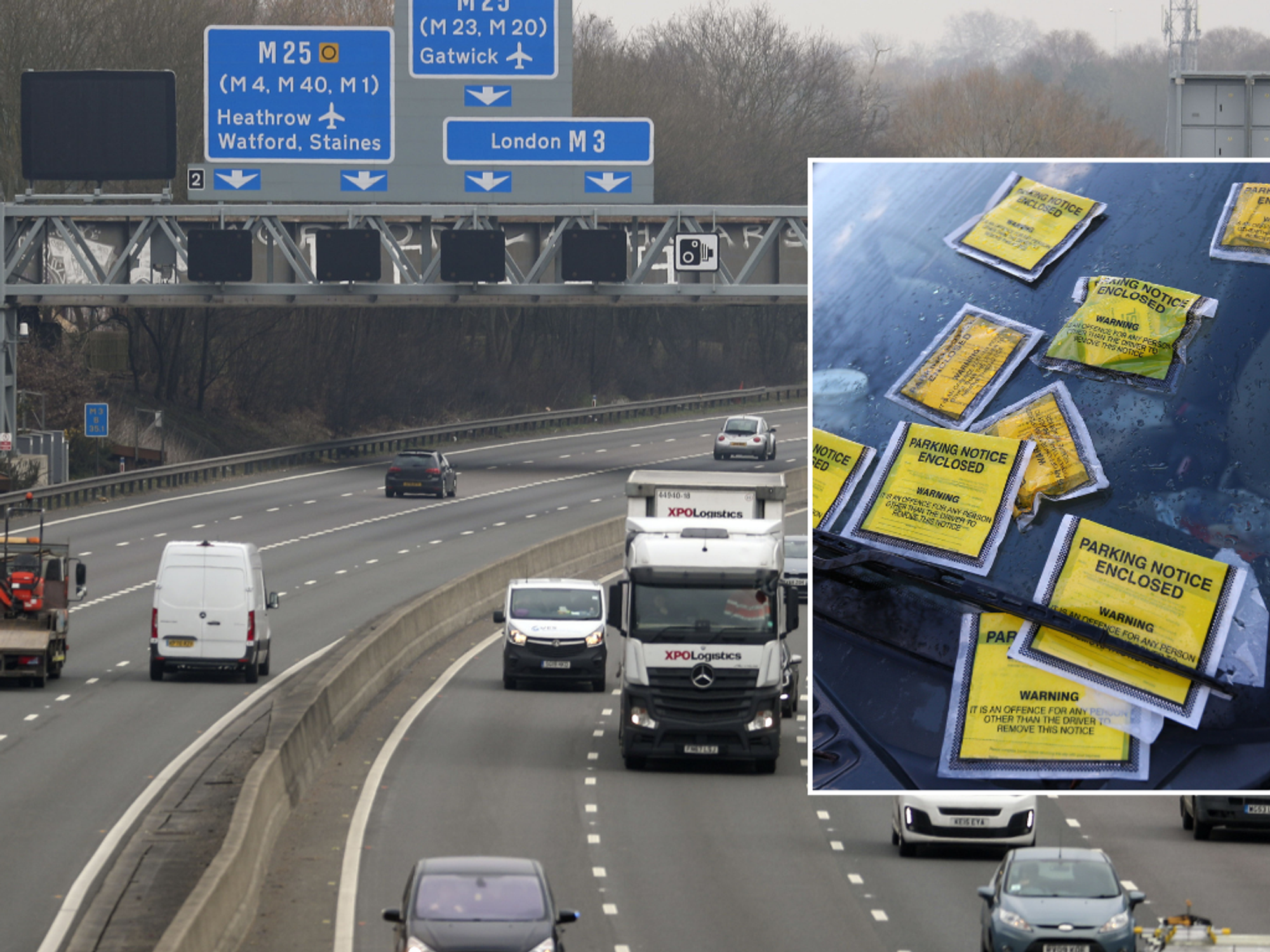 Smart motorway and parking ticket