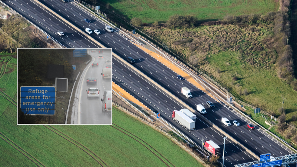 Smart motorways and emergency sign
