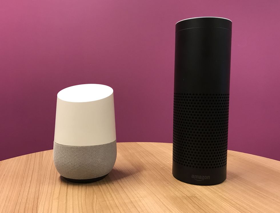 Smart speakers on table