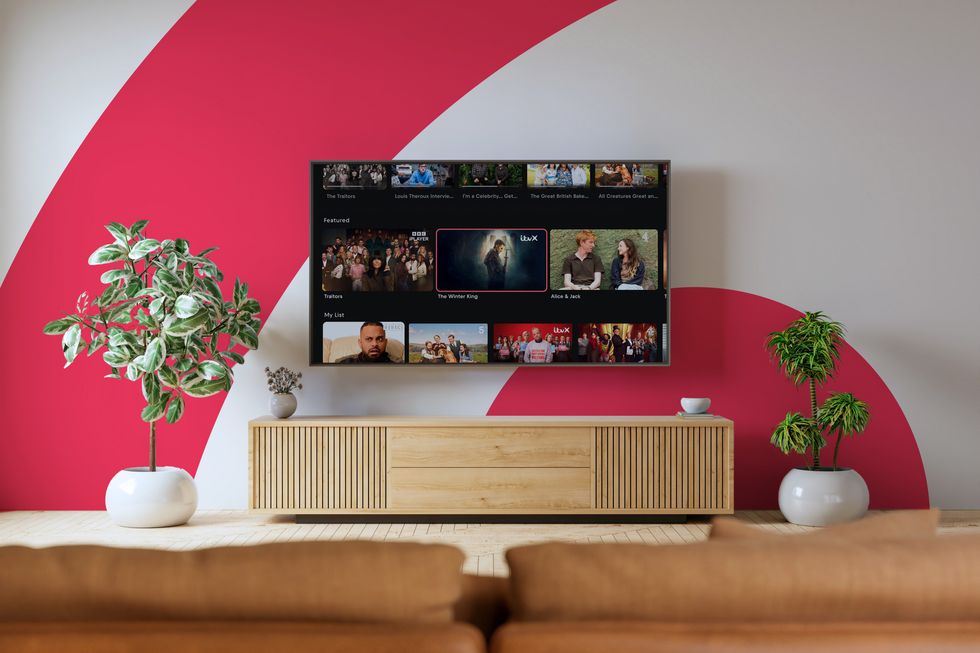 smart tv with freely on-screen and the freely logo in the background 