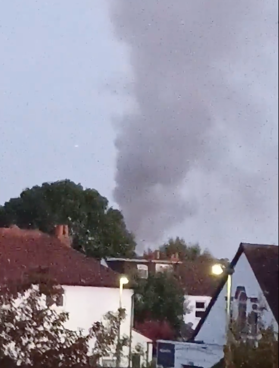 Smoke above rooftops near Penge fire