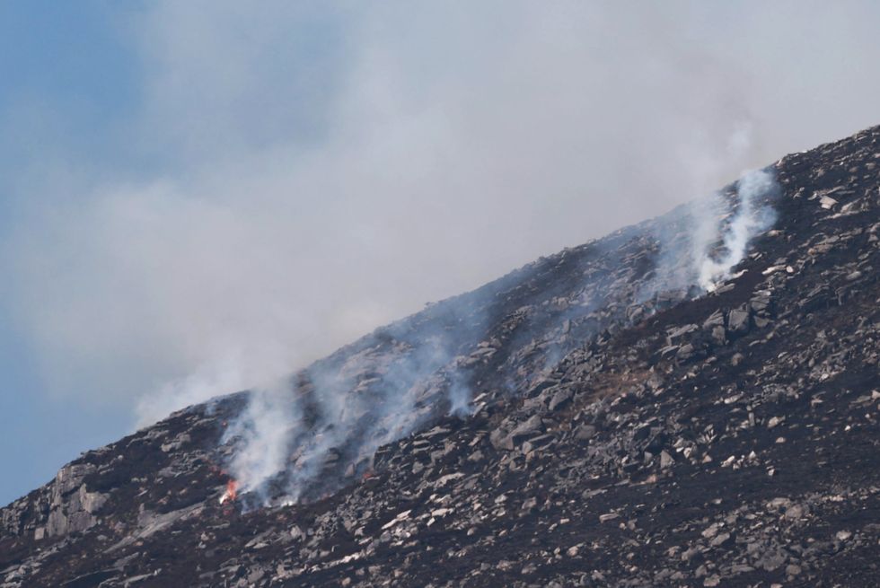 Smoke and flames on Slieve Donard in the Mourne Mountains