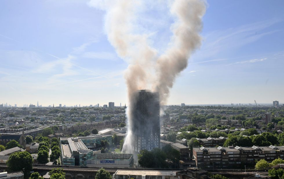 Smoke billowing from the fire that engulfed the 24-storey Grenfell Tower in west London.