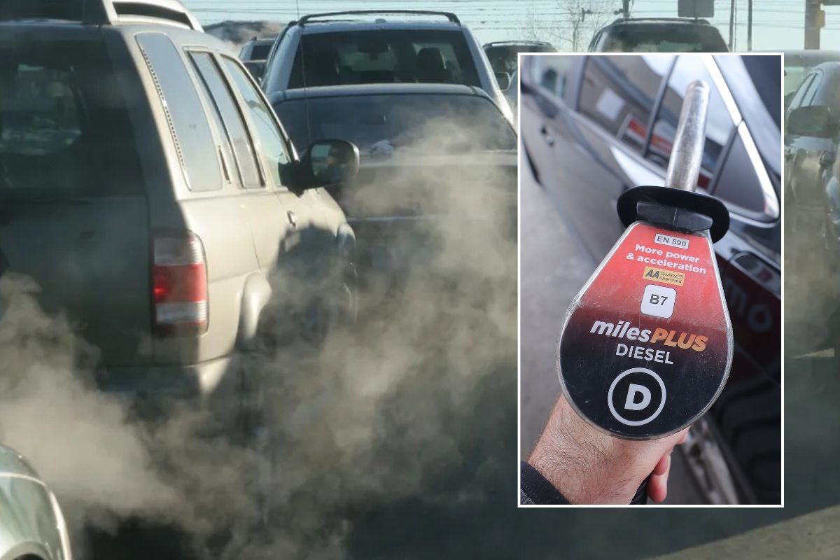 Smoke from engines and a diesel pump