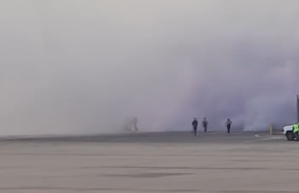 Smoke from plane